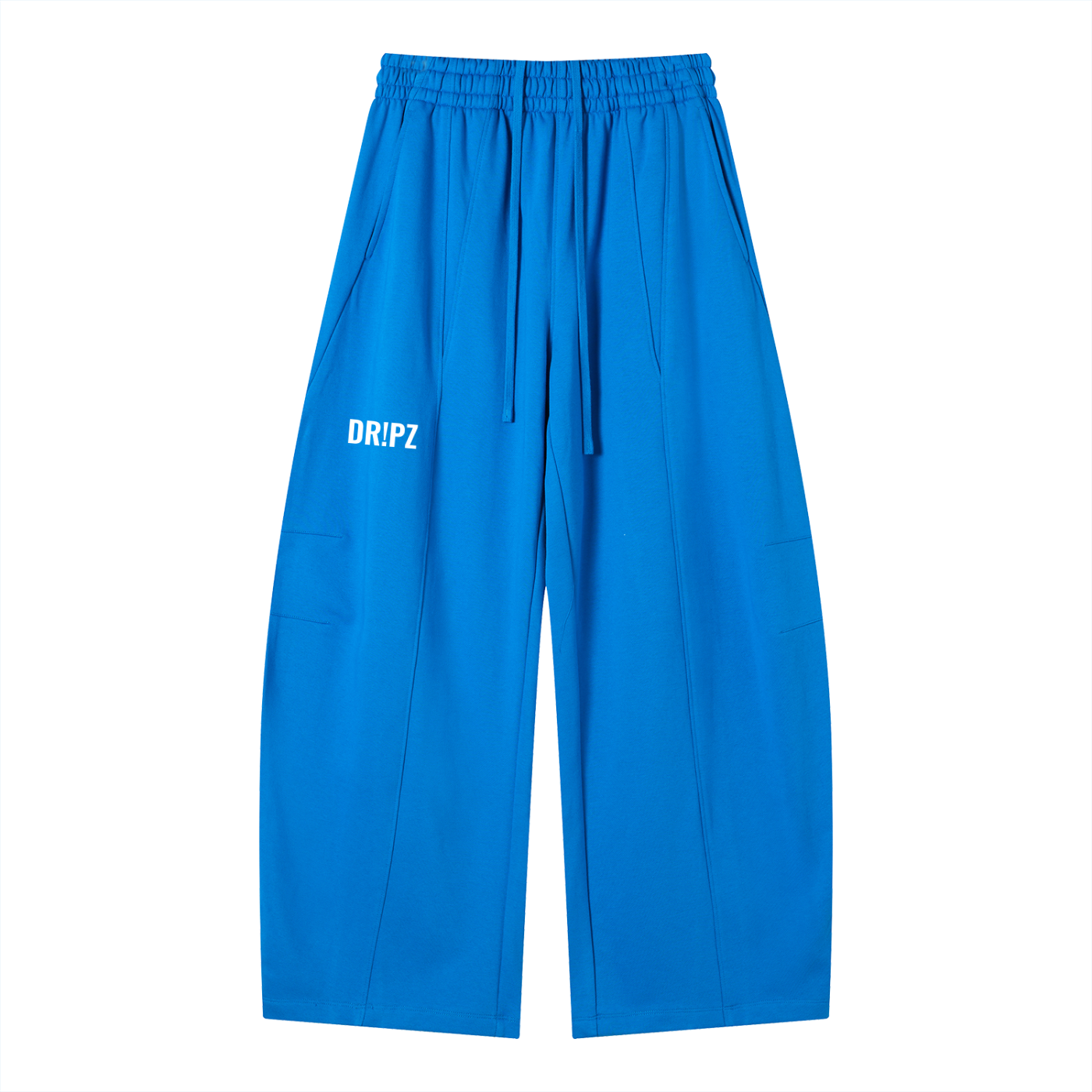 Dr!pz™ Heavyweight Wide-Leg Trackies – White Logo