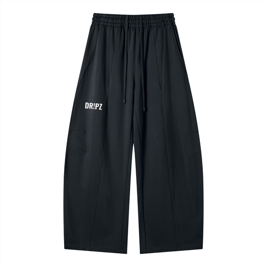 Dr!pz™ Heavyweight Wide-Leg Trackies – White Logo